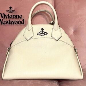 Vivienne Westwood WINDSOR MEDIUM BAG BEIGE/WHITE